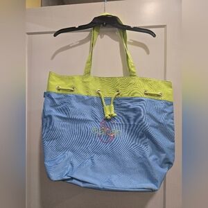 Sarah Blue and Green Tote Bag With Initial S And Name Sarah